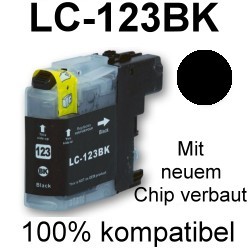 Drucker-Patrone kompatibel Brother (LC-123BK) Black DCP-J 132W/152W/152WR/4110DW/4110W/552DW/752DW, MFC-J 245/4310DW/4410DW/4510DW/4610DW/4710DW/6520DW/6720DW/6920DW/870DW